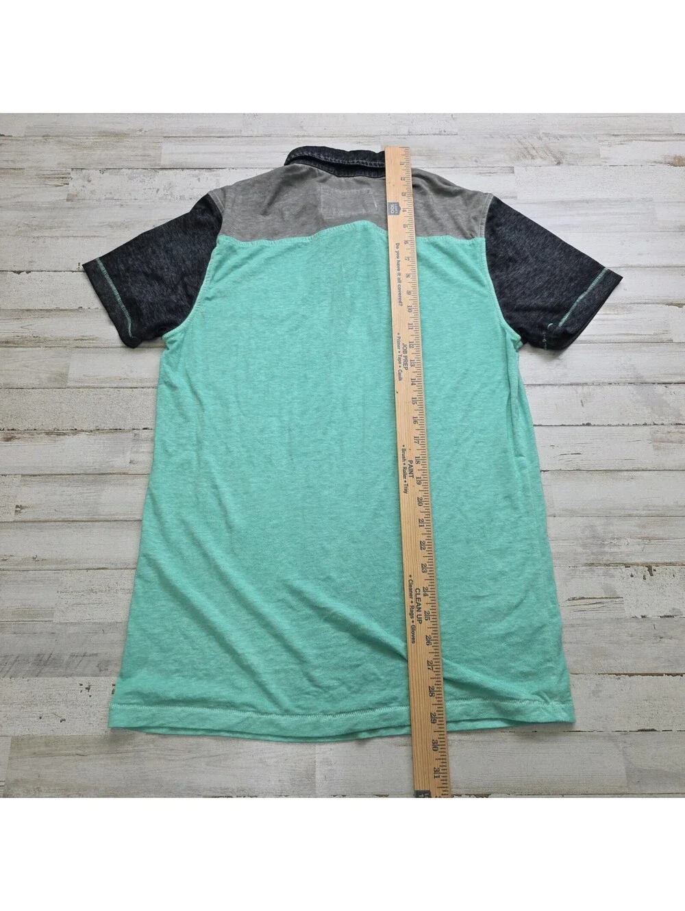Buckle BKE Black Green Contrast Sleeves Polo Shirt LG Standard (fits tight)